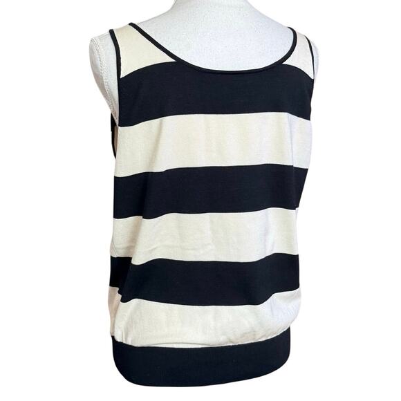 Lauren Ralph Lauren silk blend sleeveless knit top tank striped block Large LRL - Picture 3 of 12